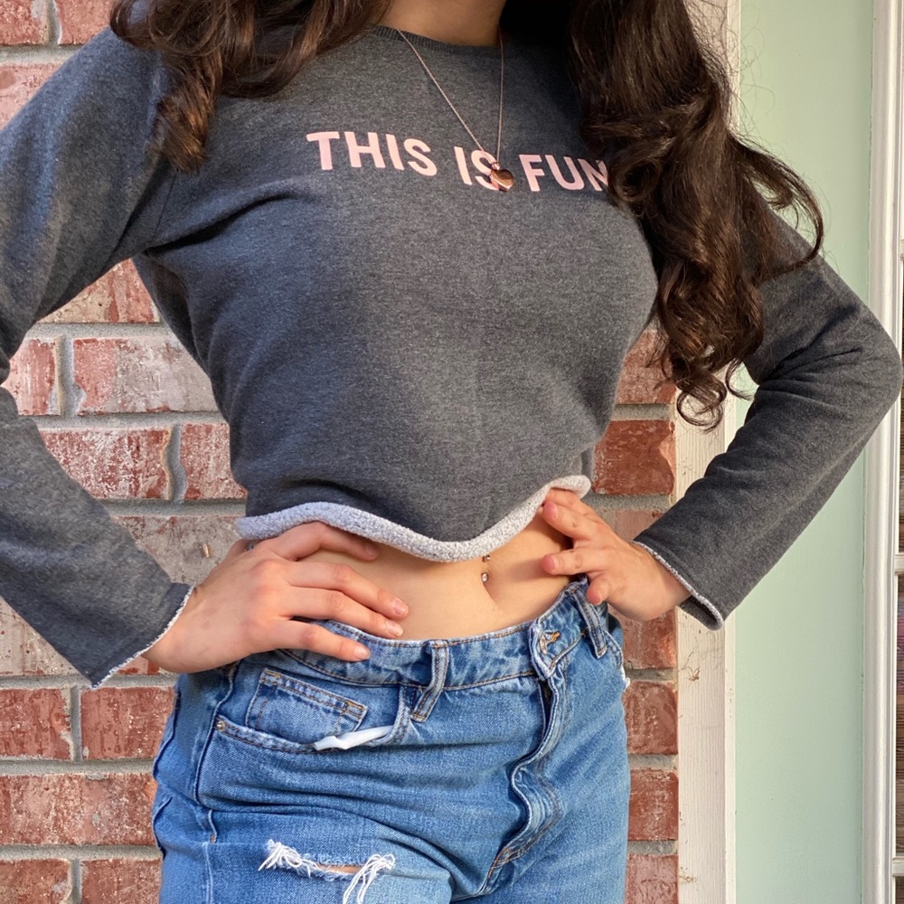 grunge gray sweater (cropped)